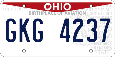 OH license plate GKG4237