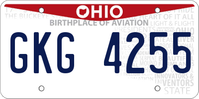 OH license plate GKG4255