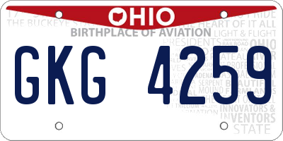 OH license plate GKG4259