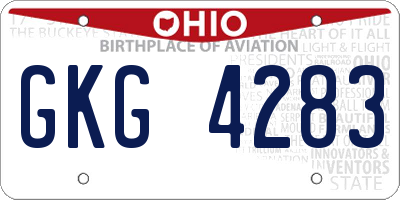 OH license plate GKG4283