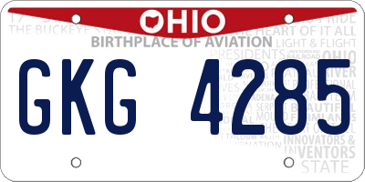 OH license plate GKG4285