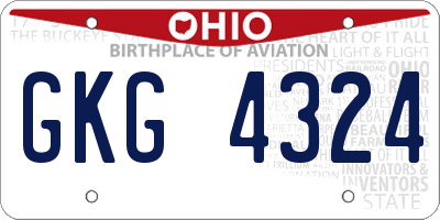 OH license plate GKG4324