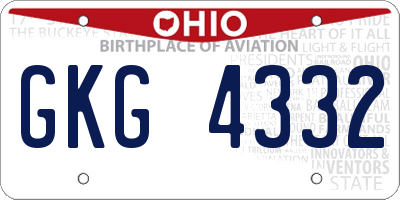 OH license plate GKG4332