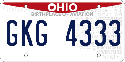 OH license plate GKG4333