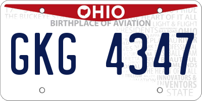 OH license plate GKG4347