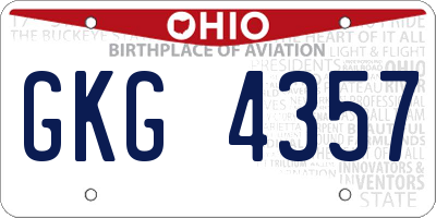 OH license plate GKG4357