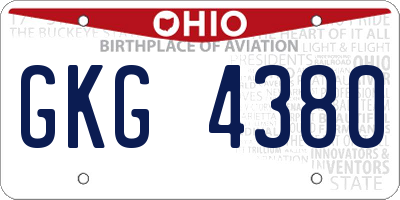 OH license plate GKG4380