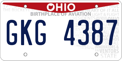 OH license plate GKG4387