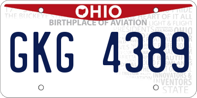OH license plate GKG4389