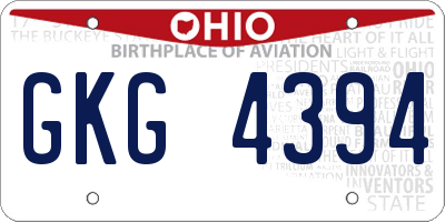 OH license plate GKG4394