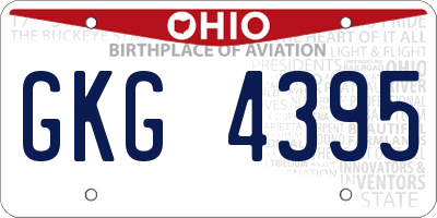 OH license plate GKG4395