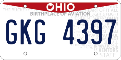 OH license plate GKG4397