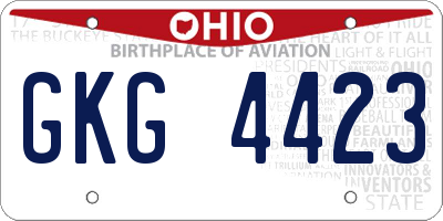 OH license plate GKG4423