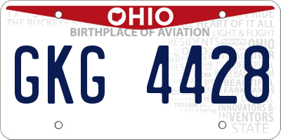 OH license plate GKG4428