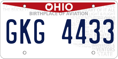 OH license plate GKG4433