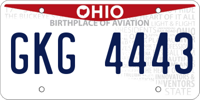 OH license plate GKG4443
