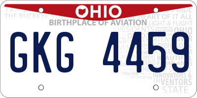 OH license plate GKG4459