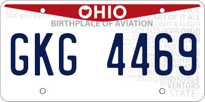 OH license plate GKG4469