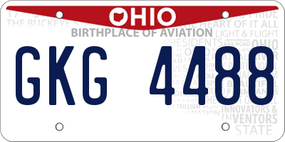 OH license plate GKG4488