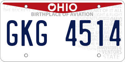 OH license plate GKG4514