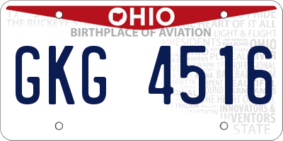 OH license plate GKG4516