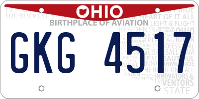 OH license plate GKG4517