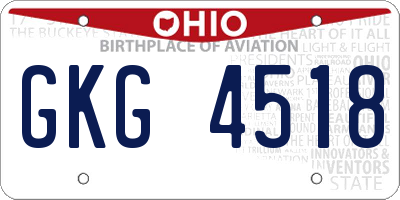 OH license plate GKG4518