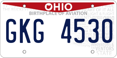 OH license plate GKG4530