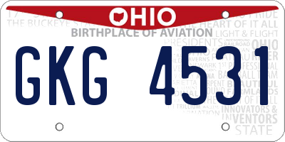 OH license plate GKG4531