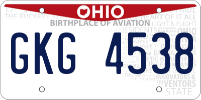 OH license plate GKG4538