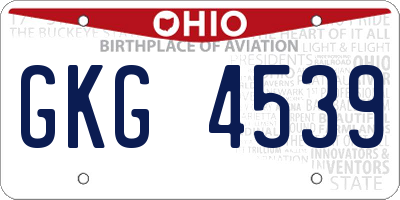 OH license plate GKG4539