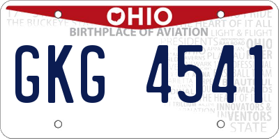 OH license plate GKG4541