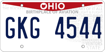 OH license plate GKG4544