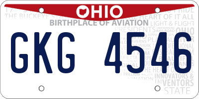 OH license plate GKG4546