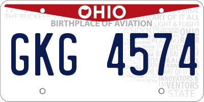 OH license plate GKG4574