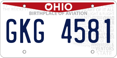 OH license plate GKG4581