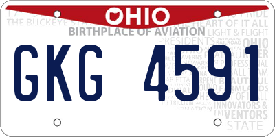 OH license plate GKG4591