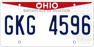 OH license plate GKG4596