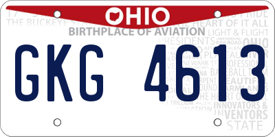 OH license plate GKG4613