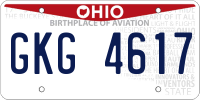 OH license plate GKG4617