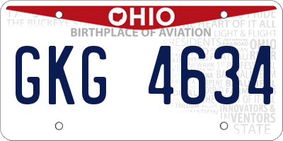OH license plate GKG4634