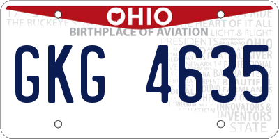 OH license plate GKG4635