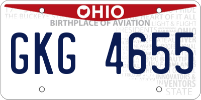 OH license plate GKG4655