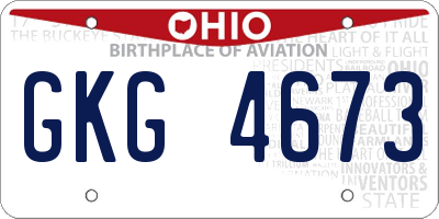 OH license plate GKG4673