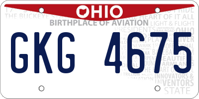 OH license plate GKG4675