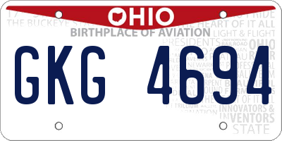 OH license plate GKG4694