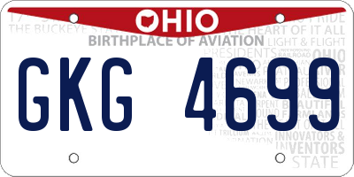 OH license plate GKG4699
