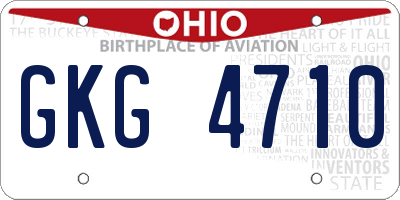 OH license plate GKG4710