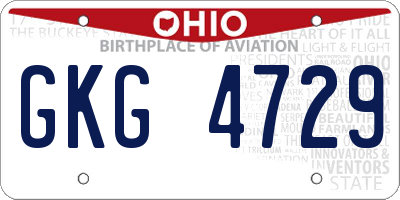 OH license plate GKG4729