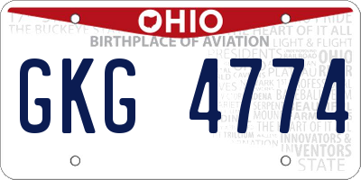 OH license plate GKG4774